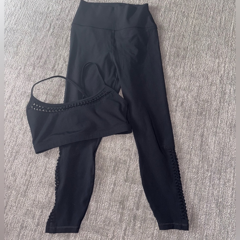 Spiritual Gangster Black Leggings and Sports Bra Set